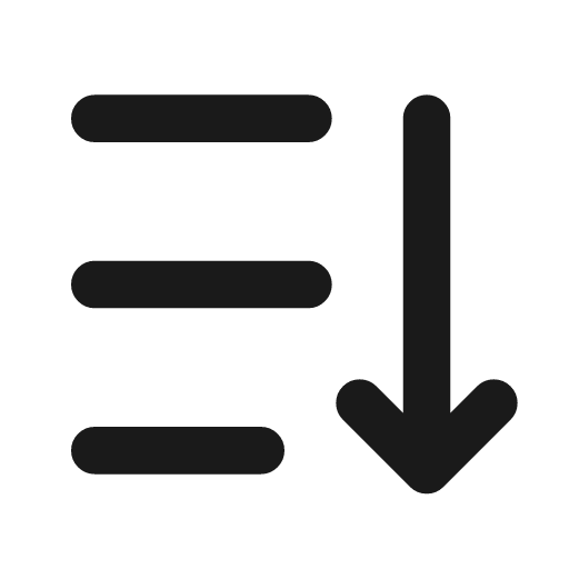 Sort descending line icon, outline style, from MingCute Icon