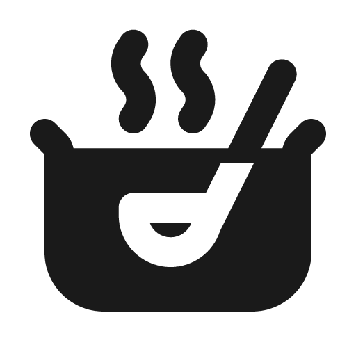 Soup pot fill icon, filled style, from MingCute Icon