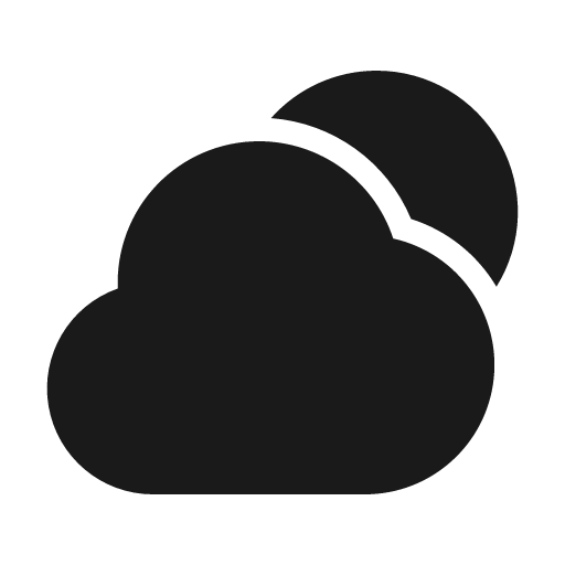 Sun cloudy fill icon, filled style, from MingCute Icon