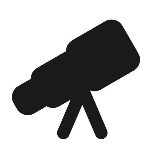 Telescope fill icon, filled style, from MingCute Icon