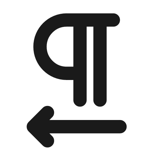 Text direction left line icon, outline style, from MingCute Icon
