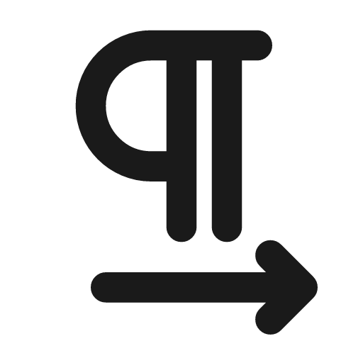 Text direction right line icon, outline style, from MingCute Icon