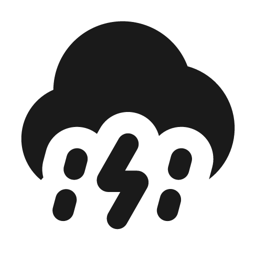 Thunderstorm fill icon, filled style, from MingCute Icon