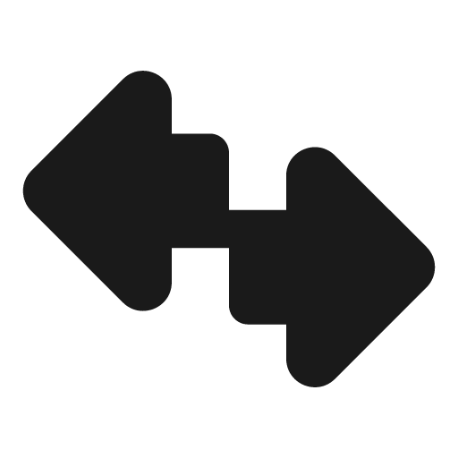 Transfer horizontal fill icon, filled style, from MingCute Icon