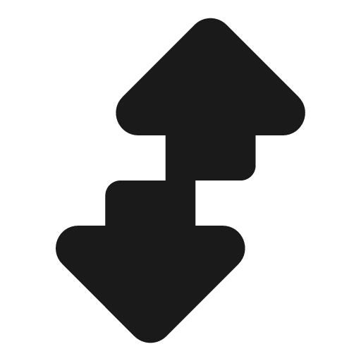 Transfer vertical fill icon, filled style, from MingCute Icon