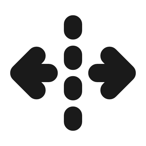 Unfold horizontal fill icon, filled style, from MingCute Icon