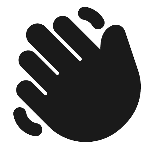 Wave hand fill icon, filled style, from MingCute Icon