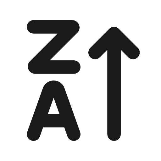 Za sort ascending letters line icon, outline style, from MingCute Icon