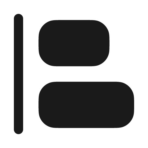 Align left solid icon, filled style, from Myna UI Icons