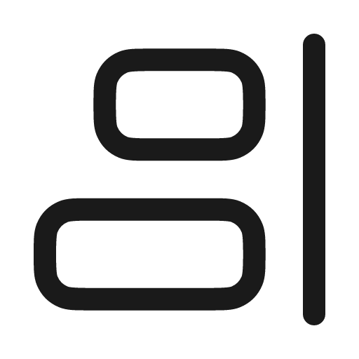Align right icon, line style, from Myna UI Icons