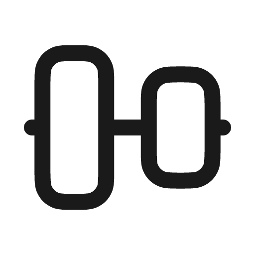 Align vertical icon, line style, from Myna UI Icons