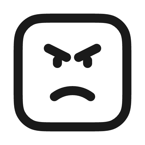 Angry square icon, line style, from Myna UI Icons