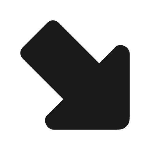 Arrow big down right solid icon, filled style, from Myna UI Icons