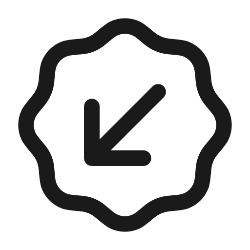 Arrow down left waves icon, line style, from Myna UI Icons
