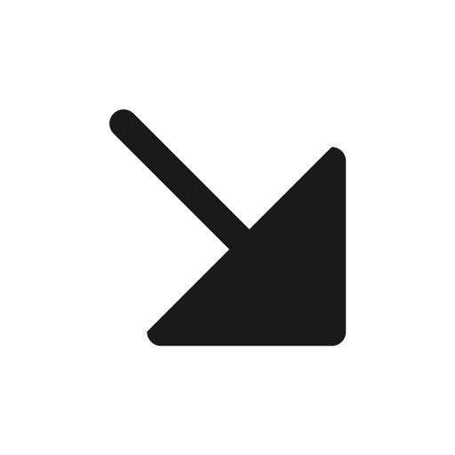 Arrow down right solid icon, filled style, from Myna UI Icons