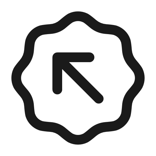 Arrow up left waves icon, line style, from Myna UI Icons