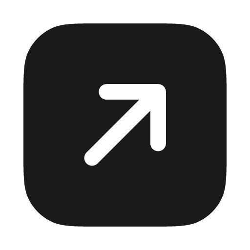 Arrow up right square solid icon, filled style, from Myna UI Icons