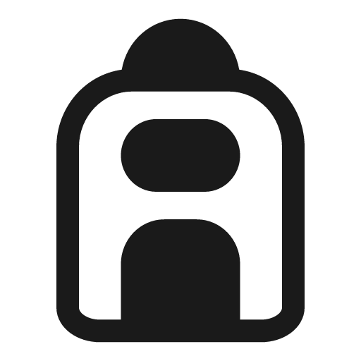 Backpack solid icon, filled style, from Myna UI Icons