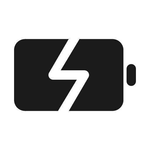 Battery charging solid icon, filled style, from Myna UI Icons