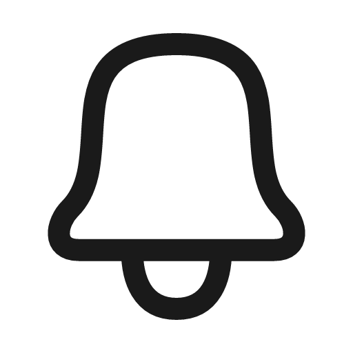 Bell icon, line style, from Myna UI Icons