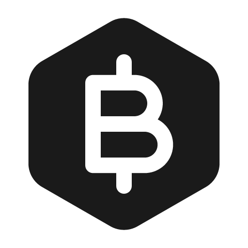 Bitcoin hexagon solid icon, filled style, from Myna UI Icons