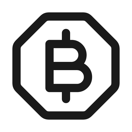 Bitcoin octagon icon, line style, from Myna UI Icons
