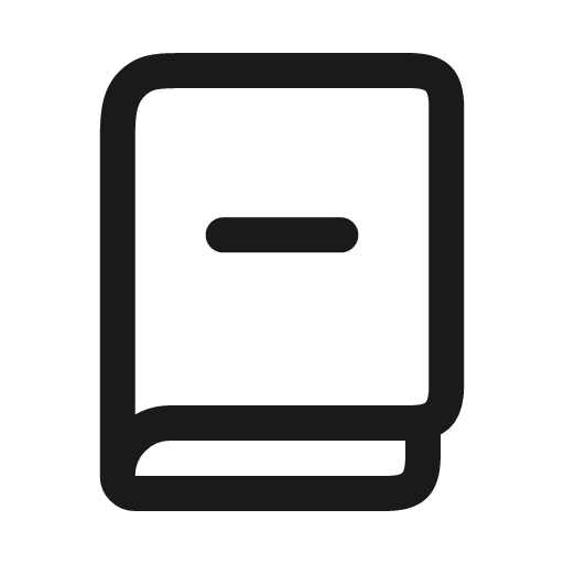 Book minus icon, line style, from Myna UI Icons