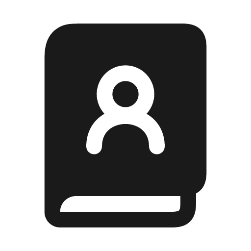 Book user solid icon, filled style, from Myna UI Icons