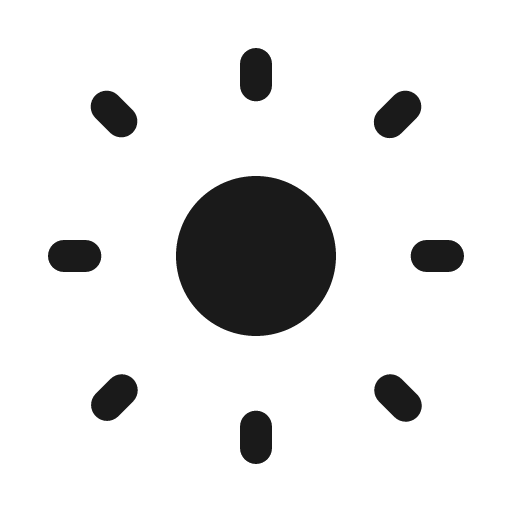 Brightness low solid icon, filled style, from Myna UI Icons