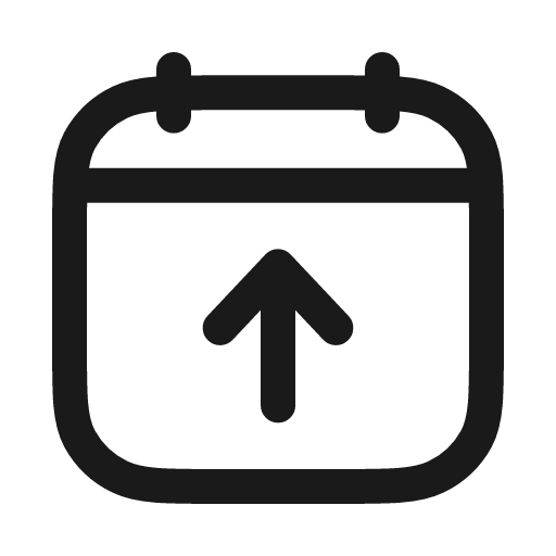 Calendar arrow up icon, line style, from Myna UI Icons