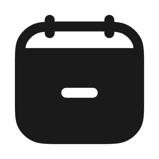 Calendar minus solid icon, filled style, from Myna UI Icons