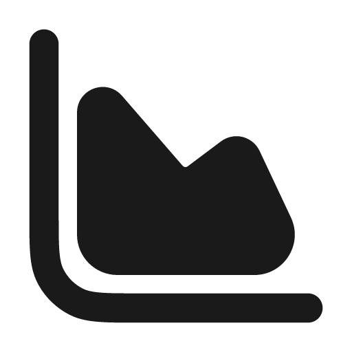 Chart area solid icon, filled style, from Myna UI Icons