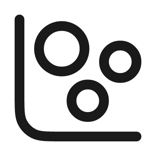 Chart bubble icon, line style, from Myna UI Icons