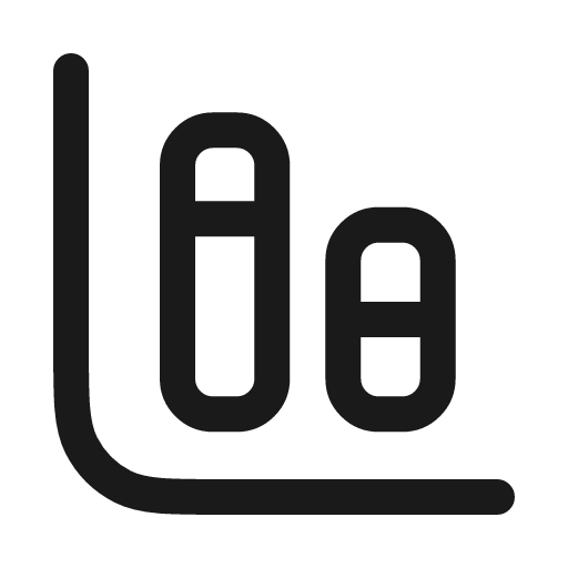 Chart column stacked icon, line style, from Myna UI Icons