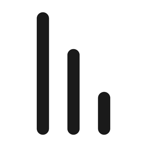Chart no axes column decreasing solid icon, filled style, from Myna UI Icons