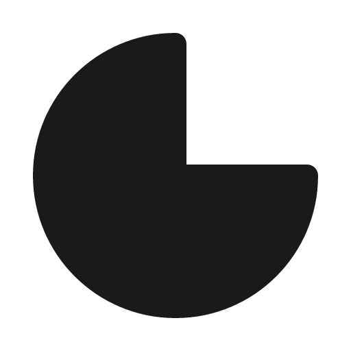 Chart pie solid icon, filled style, from Myna UI Icons