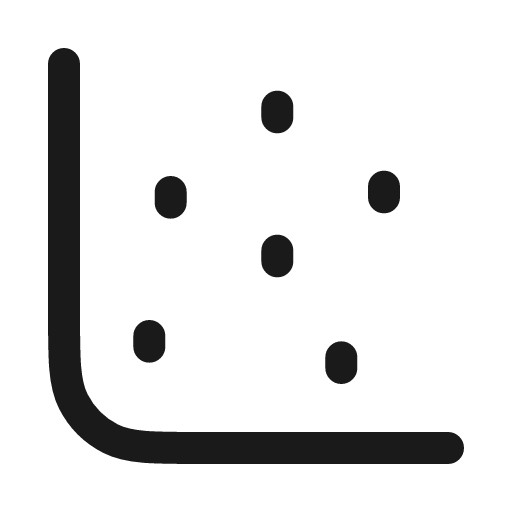 Chart scatter icon, line style, from Myna UI Icons