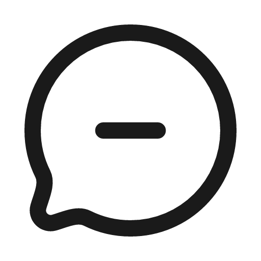 Chat minus icon, line style, from Myna UI Icons