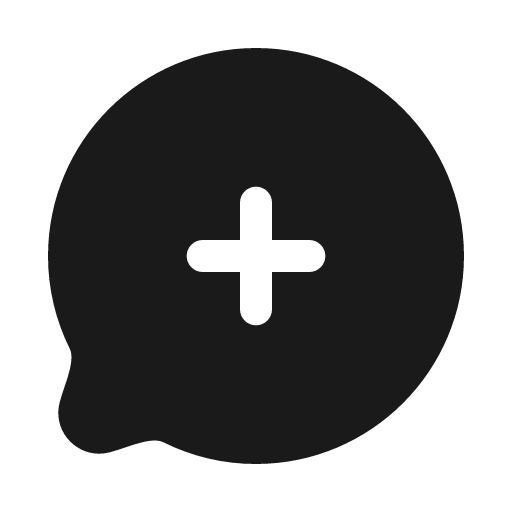 Chat plus solid icon, filled style, from Myna UI Icons