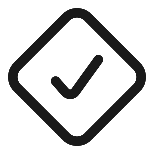 Check diamond icon, line style, from Myna UI Icons