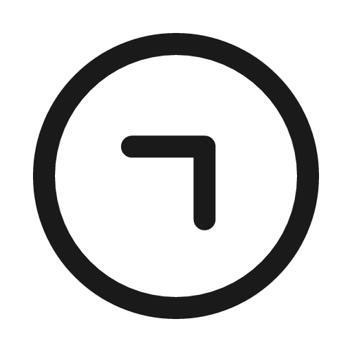 Chevron up right circle icon, line style, from Myna UI Icons