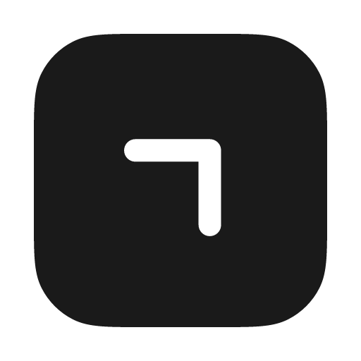 Chevron up right square solid icon, filled style, from Myna UI Icons