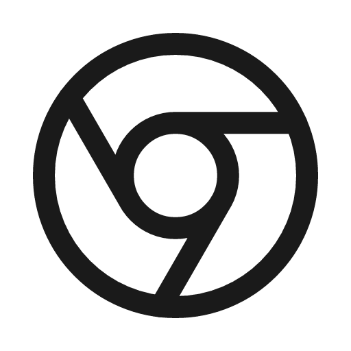 Chrome icon, line style, from Myna UI Icons