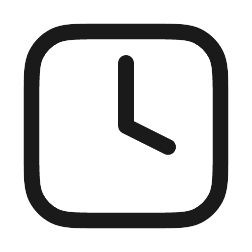 Clock square icon, line style, from Myna UI Icons