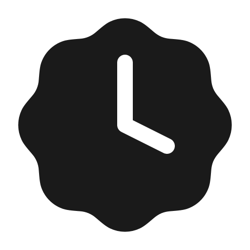Clock waves solid icon, filled style, from Myna UI Icons
