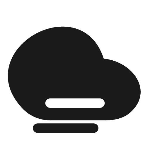Cloud fog solid icon, filled style, from Myna UI Icons