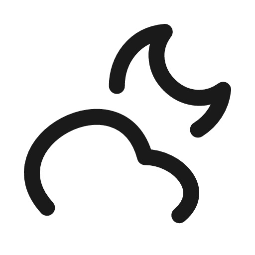 Cloud moon icon, line style, from Myna UI Icons
