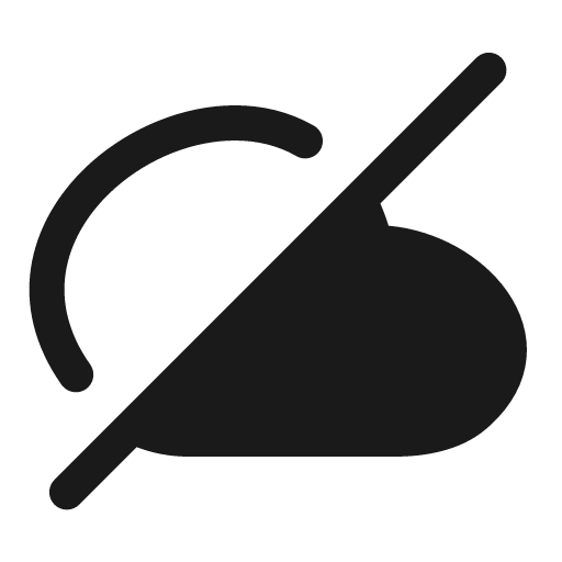 Cloud off solid icon, filled style, from Myna UI Icons