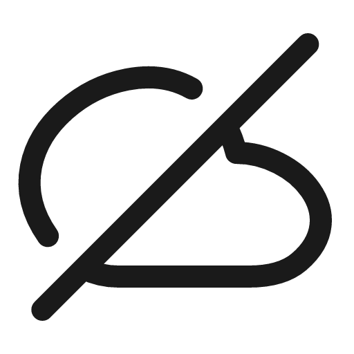 Cloud off icon, line style, from Myna UI Icons