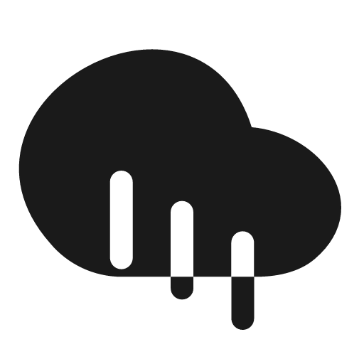 Cloud rain solid icon, filled style, from Myna UI Icons